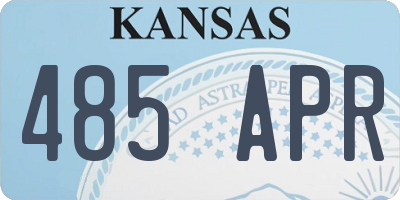 KS license plate 485APR