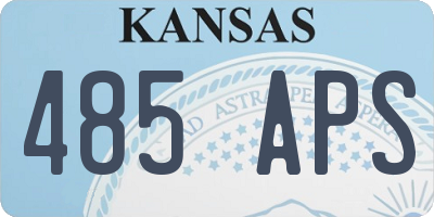 KS license plate 485APS