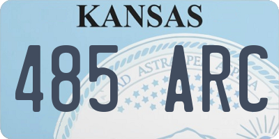 KS license plate 485ARC