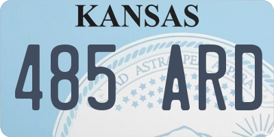 KS license plate 485ARD