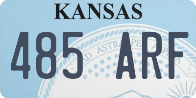 KS license plate 485ARF