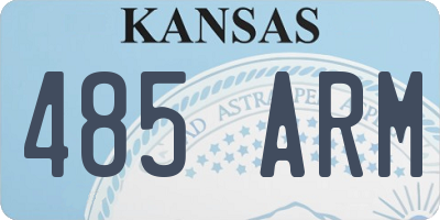 KS license plate 485ARM