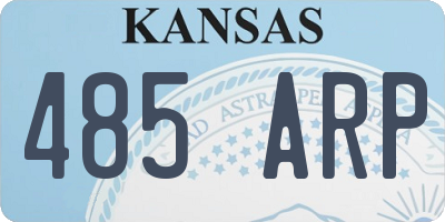 KS license plate 485ARP