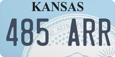 KS license plate 485ARR
