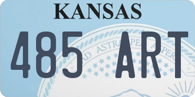 KS license plate 485ART