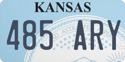 KS license plate 485ARY