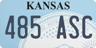 KS license plate 485ASC