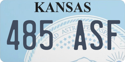 KS license plate 485ASF
