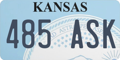 KS license plate 485ASK