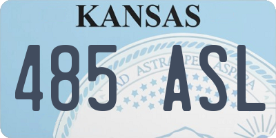 KS license plate 485ASL