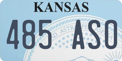 KS license plate 485ASO