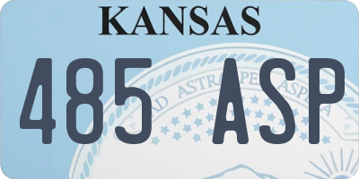 KS license plate 485ASP