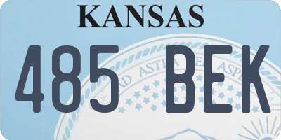 KS license plate 485BEK
