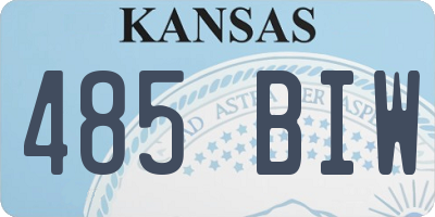 KS license plate 485BIW