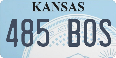 KS license plate 485BOS