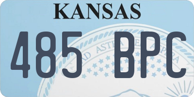 KS license plate 485BPC