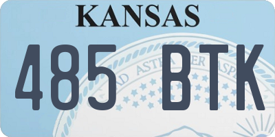 KS license plate 485BTK