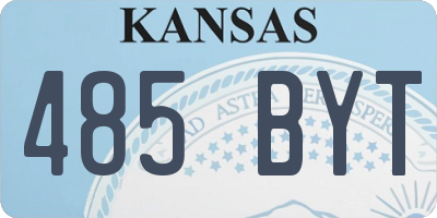 KS license plate 485BYT