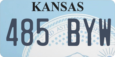KS license plate 485BYW