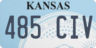 KS license plate 485CIV