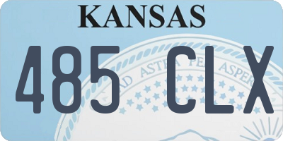 KS license plate 485CLX