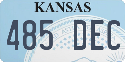 KS license plate 485DEC