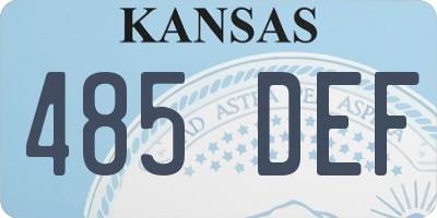 KS license plate 485DEF
