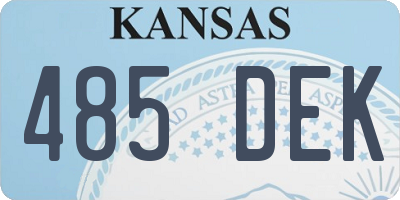 KS license plate 485DEK