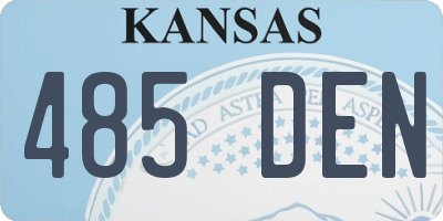 KS license plate 485DEN