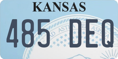KS license plate 485DEQ
