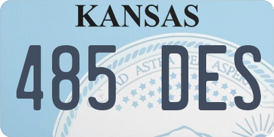 KS license plate 485DES