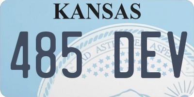 KS license plate 485DEV