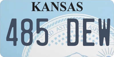 KS license plate 485DEW
