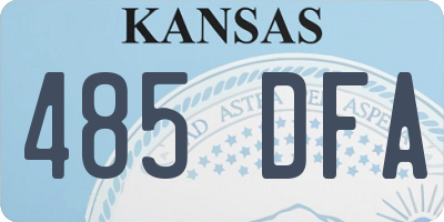 KS license plate 485DFA