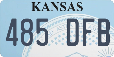 KS license plate 485DFB