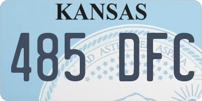 KS license plate 485DFC