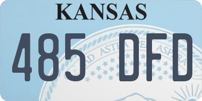 KS license plate 485DFD