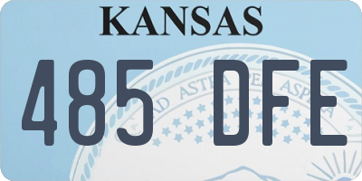 KS license plate 485DFE