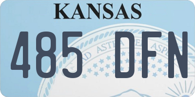KS license plate 485DFN