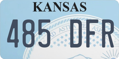 KS license plate 485DFR