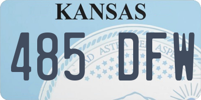 KS license plate 485DFW