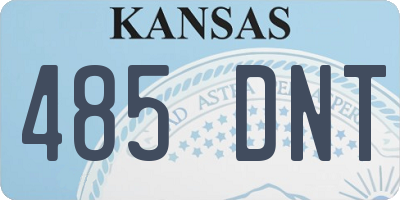 KS license plate 485DNT