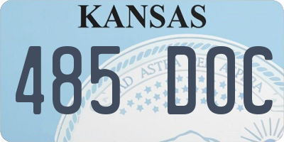 KS license plate 485DOC