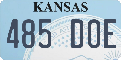 KS license plate 485DOE