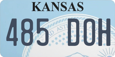 KS license plate 485DOH