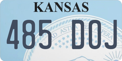 KS license plate 485DOJ