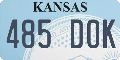 KS license plate 485DOK