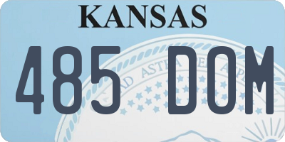 KS license plate 485DOM