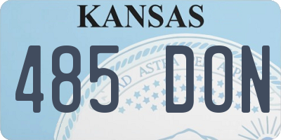 KS license plate 485DON