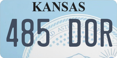KS license plate 485DOR